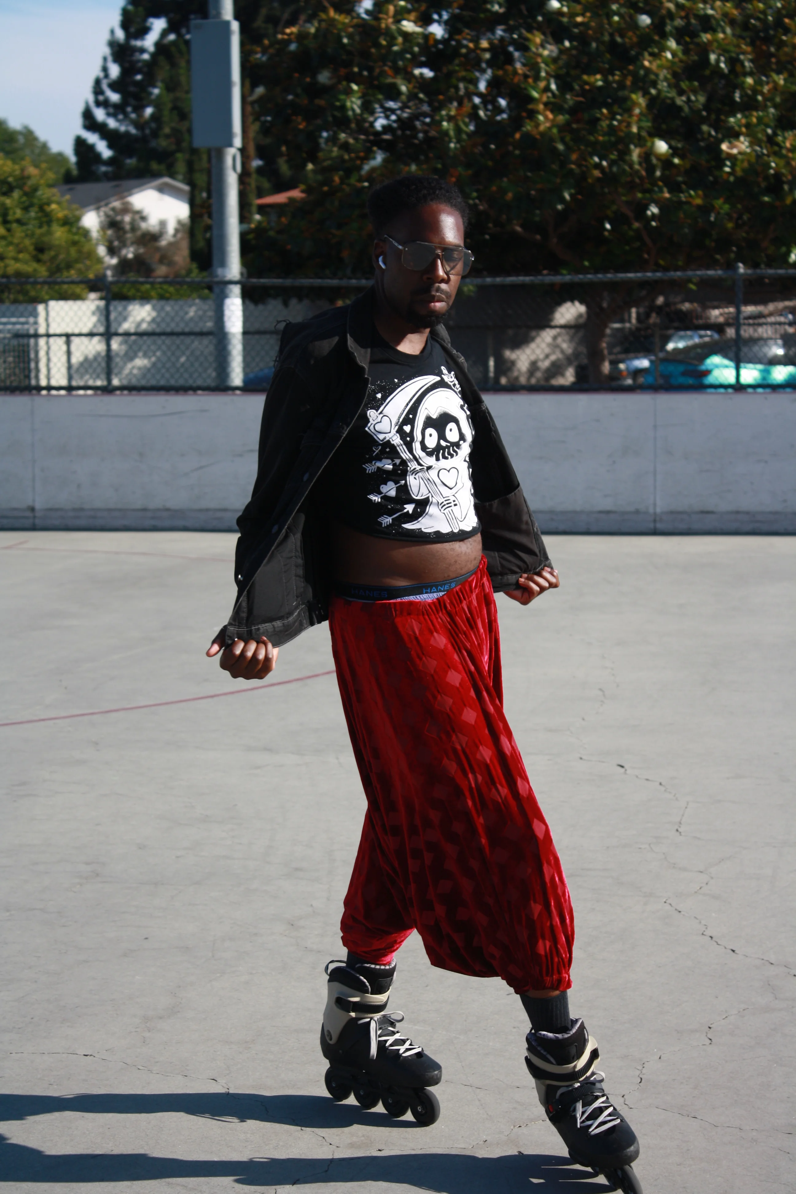 Coco Lavelle skating at an outdoor rink